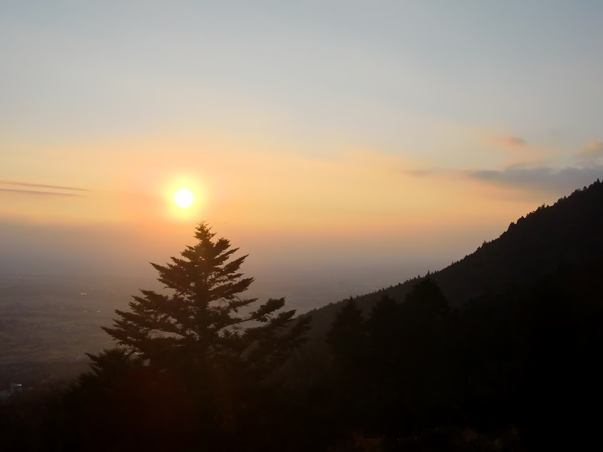 筑波山の夕陽