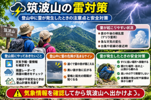 筑波山の雷対策と登山中に雷が発生したときの安全対策